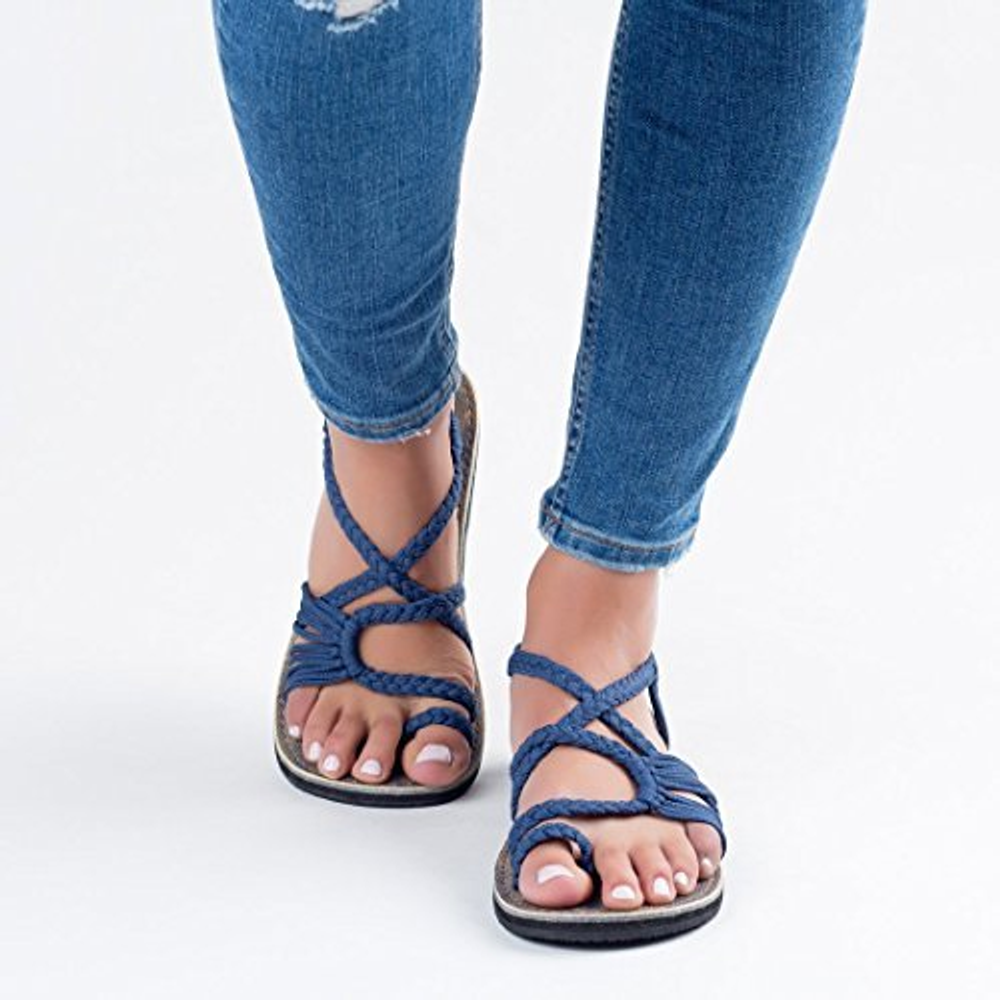 Strandsandalen Damen in Blau mit klassisch-modernem Design, ideal für Sommer und Alltag, in Größen 35-43 erhältlich.