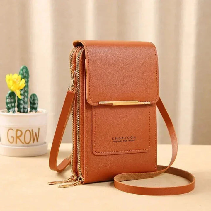 Women's touchscreen phone crossbody bag in multiple colors. Versatile small shoulder bag, stylish & secure for travel.