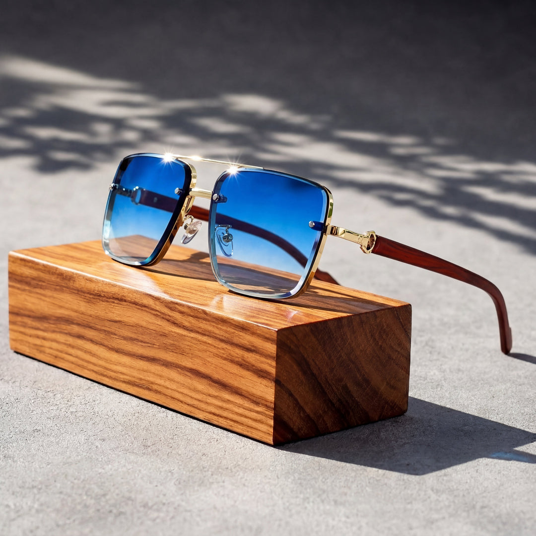 Unisex aviator sunglasses with gradient UV400 lenses, offering retro style & scratch resistance.