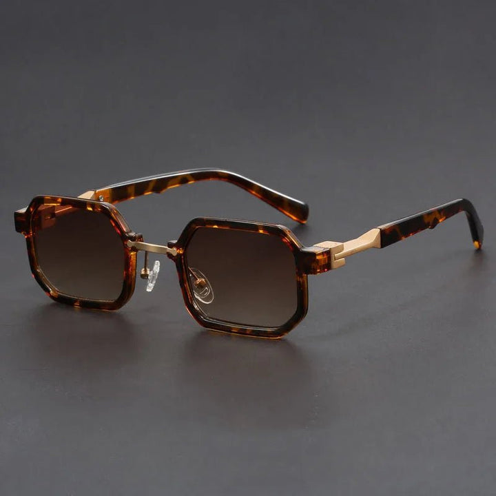 Unisex matte acetate octagon sunglasses with UV protection.