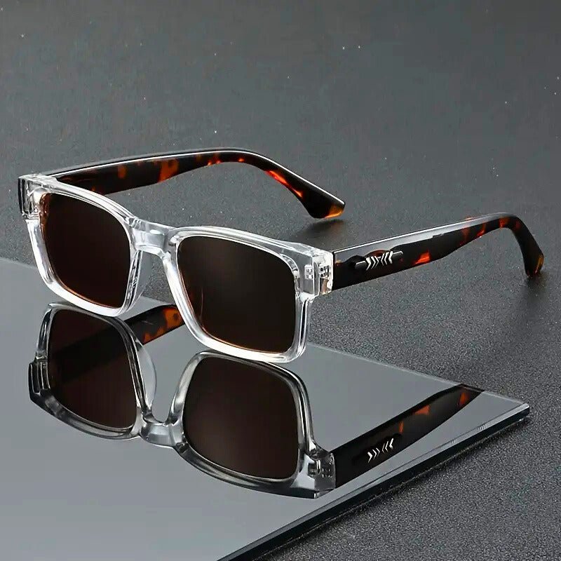 Fashionable unisex square tortoiseshell sunglasses, acetate frame, ultimate UV400 protection & anti-glare.