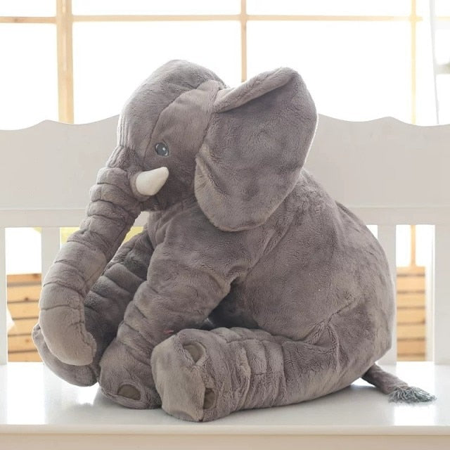 "Superweiches Plüsch Elefant Kuschelkissen für Babys und Kinder, grau, ideale Unterstützung und Trost, in charmantem Design."