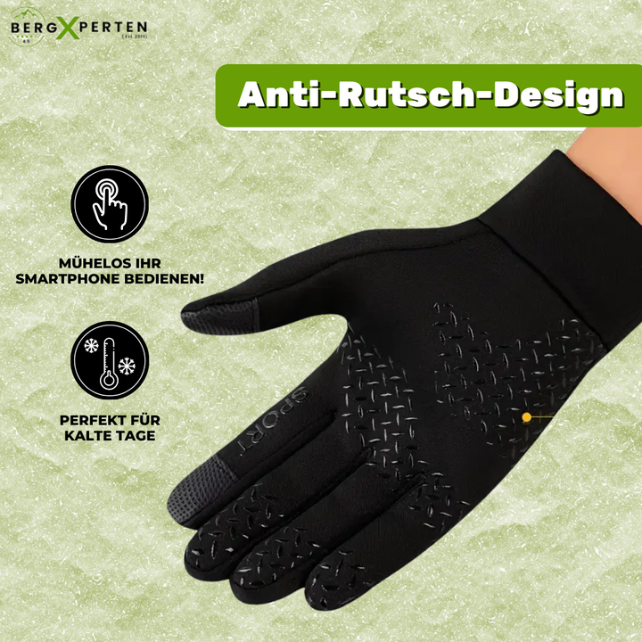Thermohandschuhe in Schwarz mit Reflektoren, winddicht, wasserabweisend und touchscreen-fähig, für Outdoor-Abenteuer geeignet