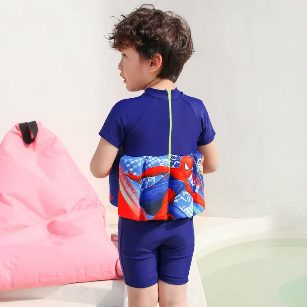 Learn to swim aid: Toddler float vest with UPF 50+ sun protection & shorts.