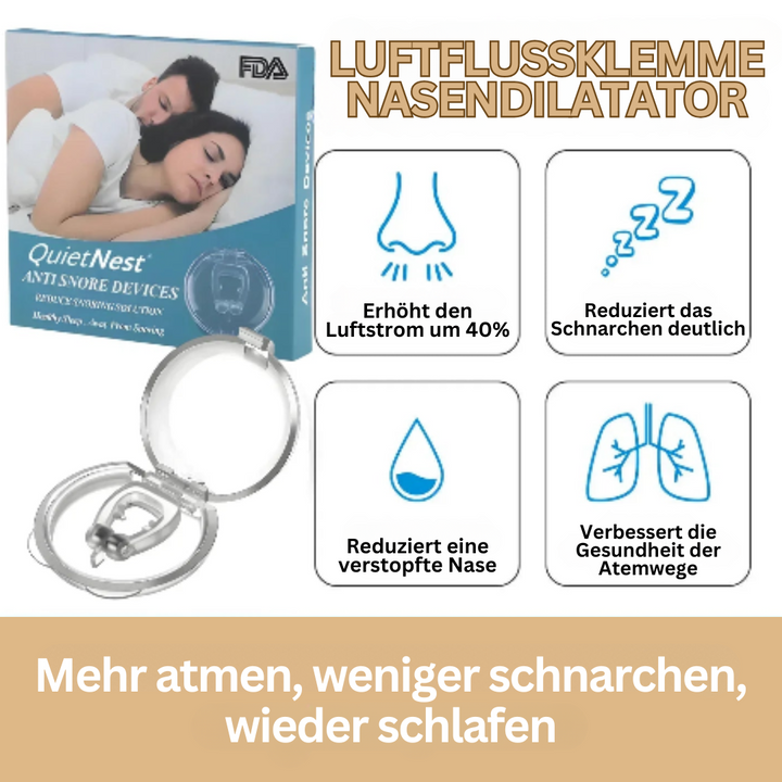 "Transparenter Anti-Schnarch-Nasenclip aus Silikon, schnarchreduzierend, öffnet Atemwege für bessere Luftzirkulation."