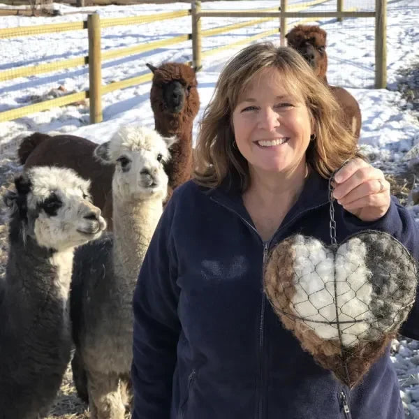 Bird feeder alternative: alpaca fiber nesting hearts for garden bird's comfort