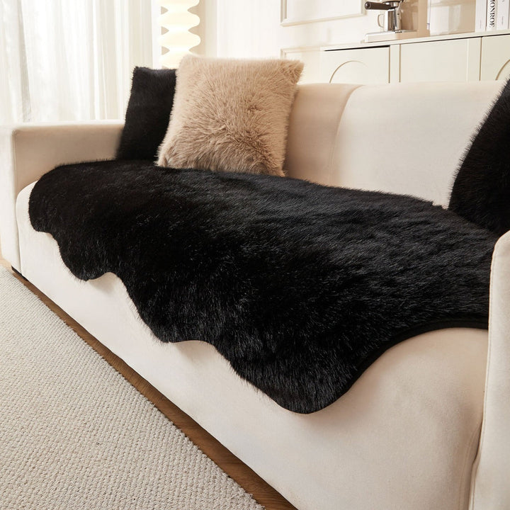 Scandinavian decor couch cover, plush microfiber for pet-friendly home protection.