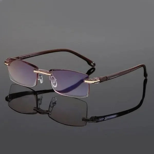 "Ultraleichte multifokale Lesebrille mit Blaulichtschutz und schmalem, schwarzen Rahmen aus TR90-Material, Unisex-Design."