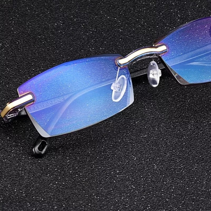 "Ultraleichte multifokale Lesebrille mit Blaulichtschutz und schmalem, schwarzen Rahmen aus TR90-Material, Unisex-Design."