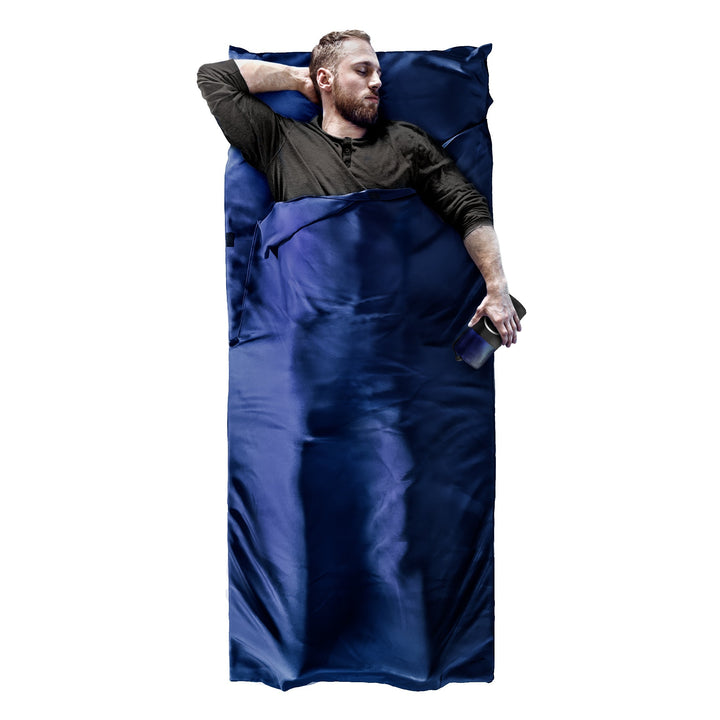 "Ultraleichter, kompakter Schlafsack für Camping, ideal für Frühling bis Herbst, platzsparend verpackbar, mikrofasern"