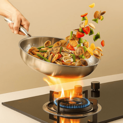 Easy-to-clean, scratch-resistant titanium pan, designed for long-lasting, reliable performance in busy kitchens.