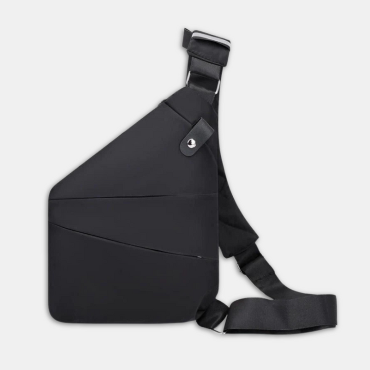 Compact anti-theft crossbody bag, gray, perfect for commuters, featuring RFID protection.