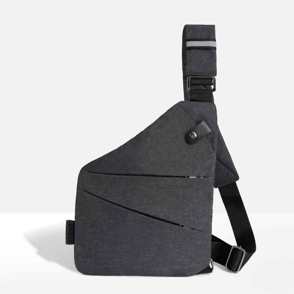 Unisex anti-theft sling bag, secure chest crossbody pack for daily travel & urban exploration.