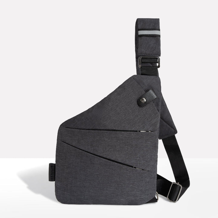 Unisex anti-theft sling bag, secure chest crossbody pack for daily travel & urban exploration.