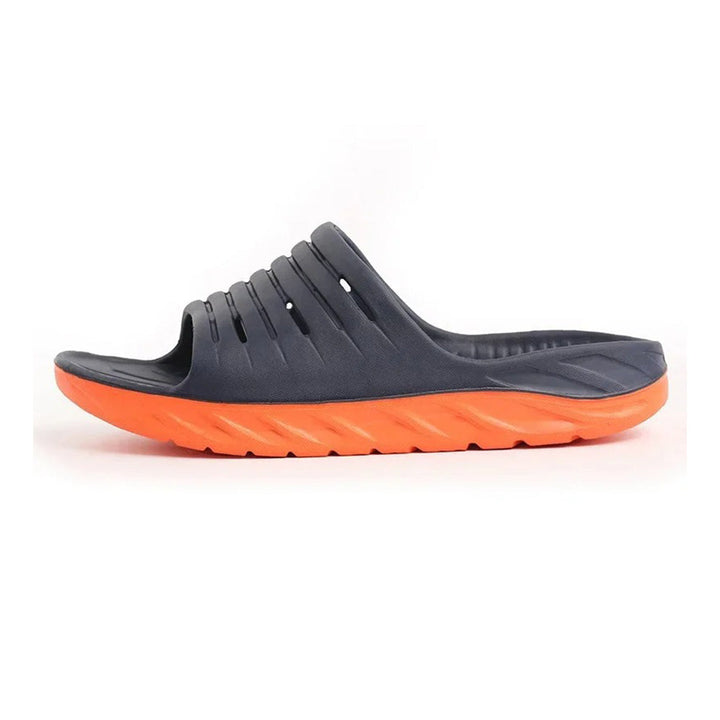 Soft, shock-absorbing unisex slides providing superior heel & arch relief. Perfect post-workout or as daily footwear.