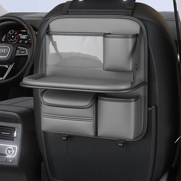 New4 polyester car seat organizer with various compartments, ideal for backseat storage and car tidy