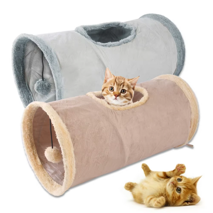 Pet accessory: Unisex cat tunnel with transparent window, perfect for indoor cat play