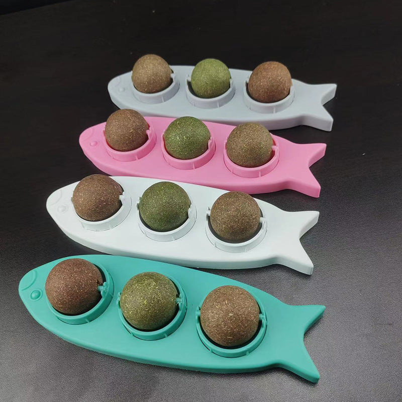 Interactive cat toy station with natural catnip for playful cats