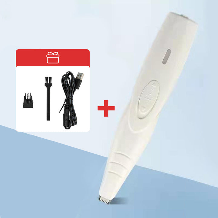 Professional grade cordless pet trimmer for ears, paws, and private areas