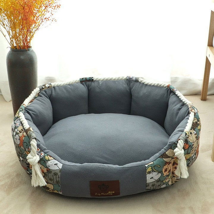 Soft dog bed with an included squeaky chew toy, perfect for crate or standalone use