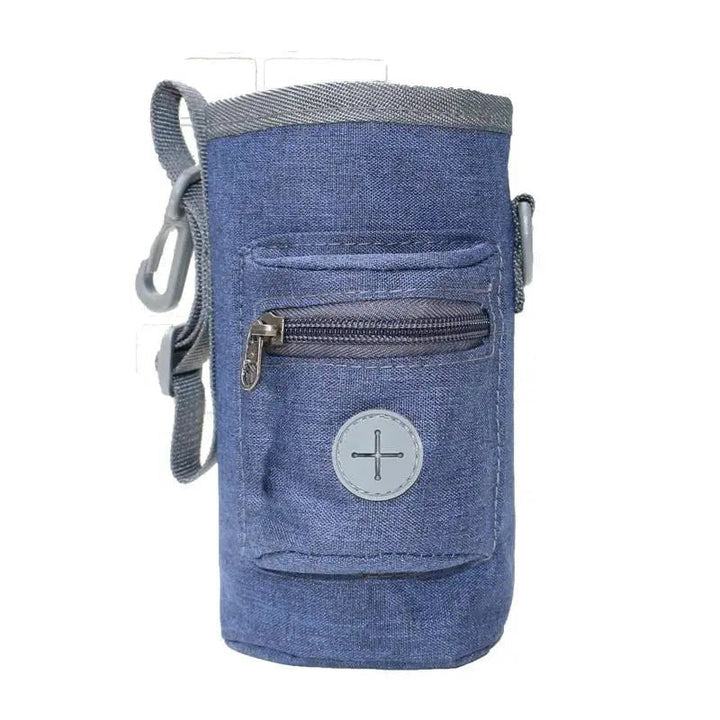 Compact dog treat and poop bag holder, perfect training gear for active pet owners on the go.