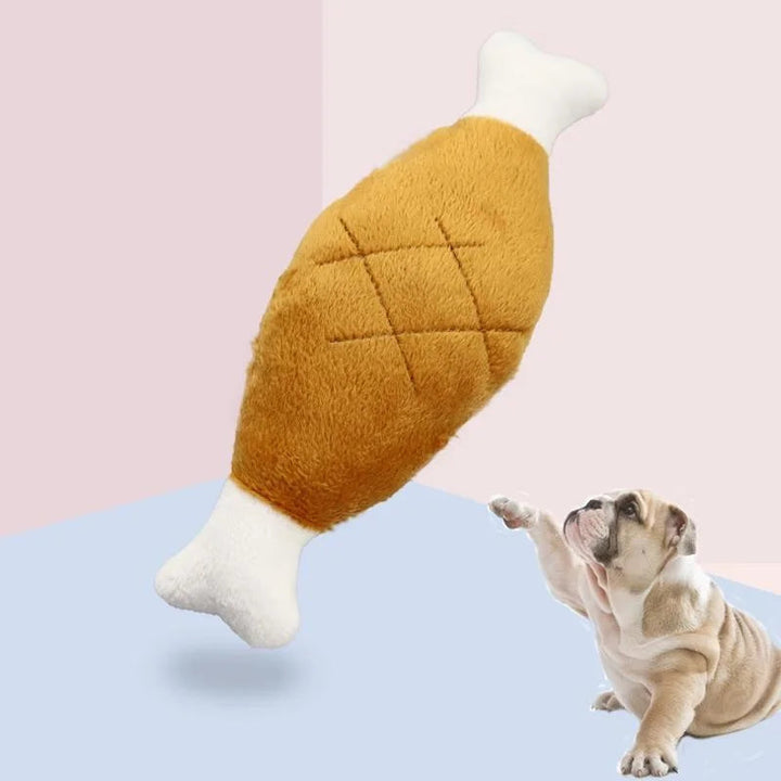 Interactive plush pet toy with squeaker, suitable for both dogs and cats playful moments