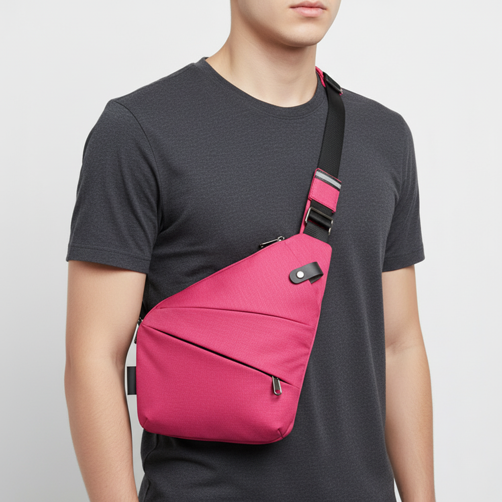 Lightweight ergonomic anti-theft sling bag, perfect for daily secure carry and outdoor activities.