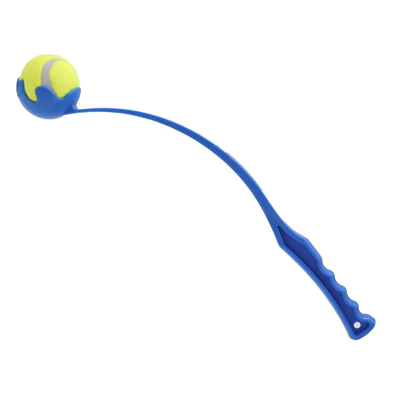 Unisex ergonomic long-distance dog ball thrower for pet exercise & fetch game, durable outdoor play.