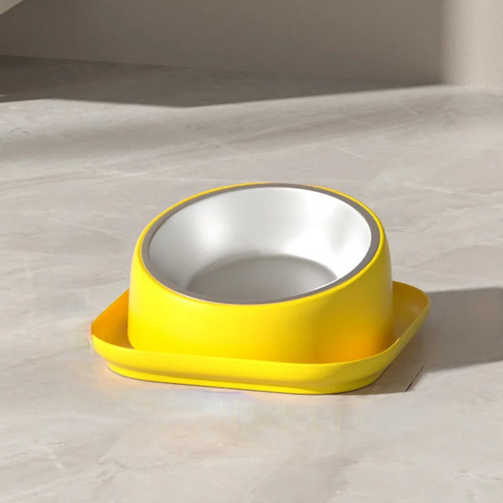 Sustainable plastic elevated pet bowl, non-slip design for easy and comfortable cat & dog feeding