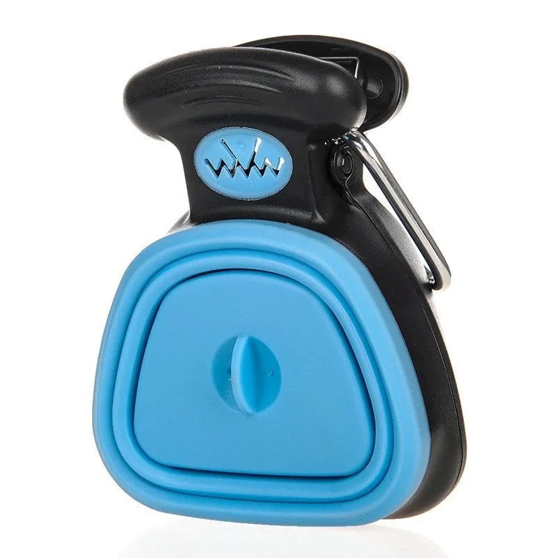 Unisex foldable dog poop scooper with biodegradable bags, compact for easy pet waste cleanup