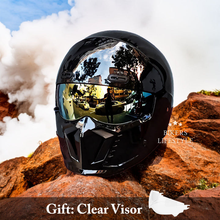 Ergonomic unisex full face helmet, comfortable fit riding gear for long-haul motorcycle protection.
