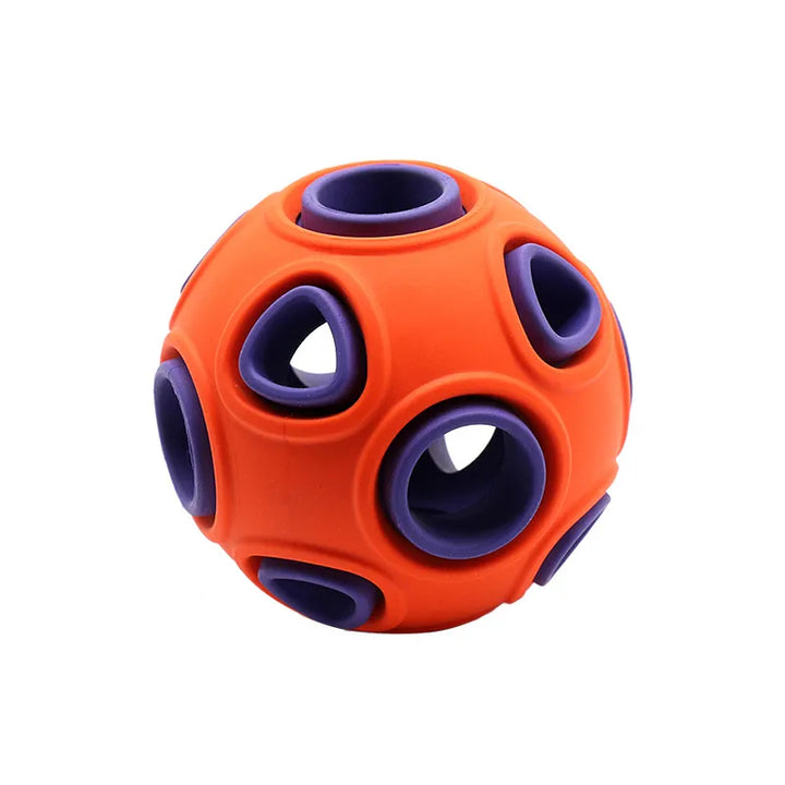 Happy dog playing fetch with a unisex interactive musical light-up toy ball