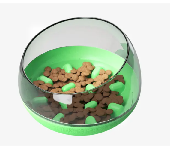 Dog accessory: unisex interactive slow feeder dog bowl, an essential for pet health and healthy eating habits.