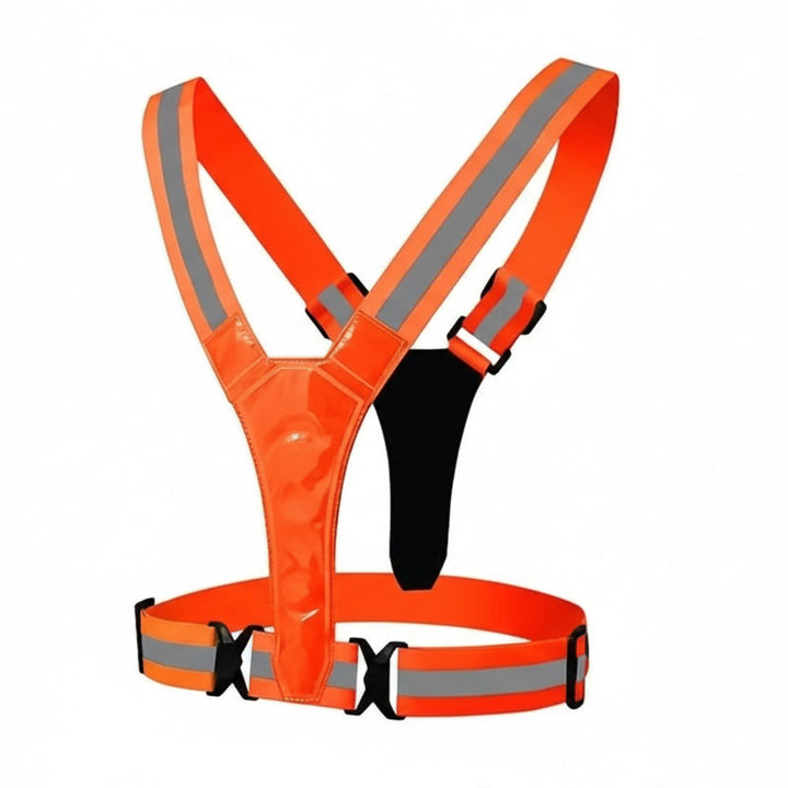 Adjustable high-visibility LED safety vest for cycling, running, & outdoor sports. Stay seen & secure after dark.
