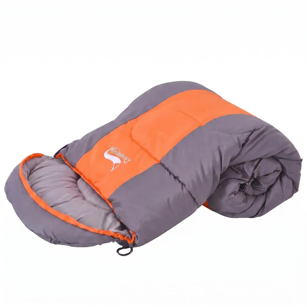 Durable unisex 4-season sleeping bag for camping, hiking, and all outdoor adventures.