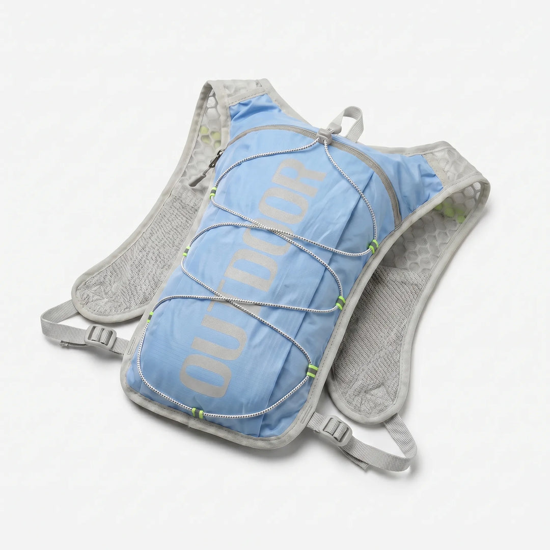 Lightweight unisex hydration vest for active outdoor sports. Perfect for running, cycling, and hiking trails.