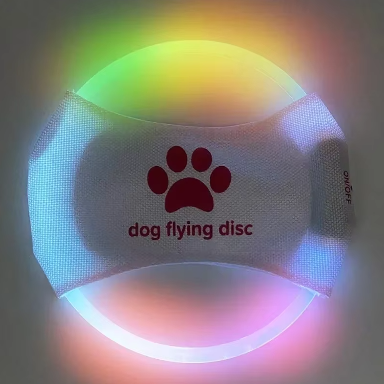 Unisex luminous dog toy, LED disc for safe and fun night time dog play