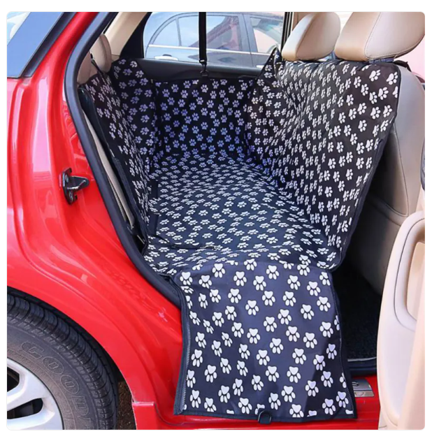 Durable pet car seat cover with non-slip backing ensures pet safety and keeps car clean, waterproof