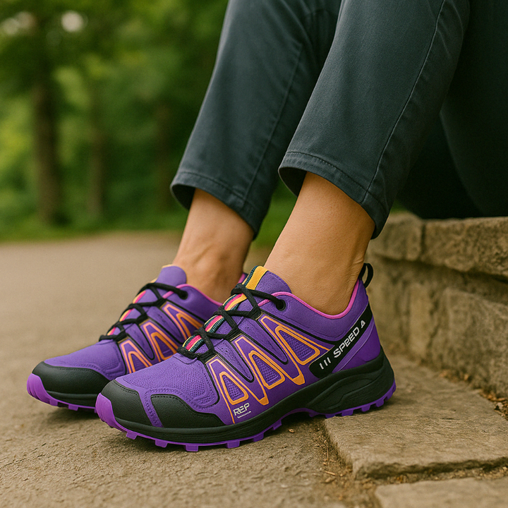 "Unisex orthopädischer Wanderschuh, blau, ergonomisch, atmungsaktiv, mit rutschfester Sohle für Komfort und Stabilität"