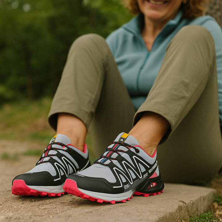 "Unisex orthopädischer Wanderschuh, blau, ergonomisch, atmungsaktiv, mit rutschfester Sohle für Komfort und Stabilität"