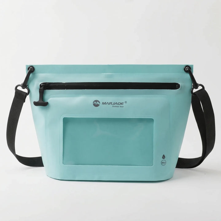 Commuter-friendly crossbody bag, waterproof with a touchscreen window for easy phone navigation during daily travels.