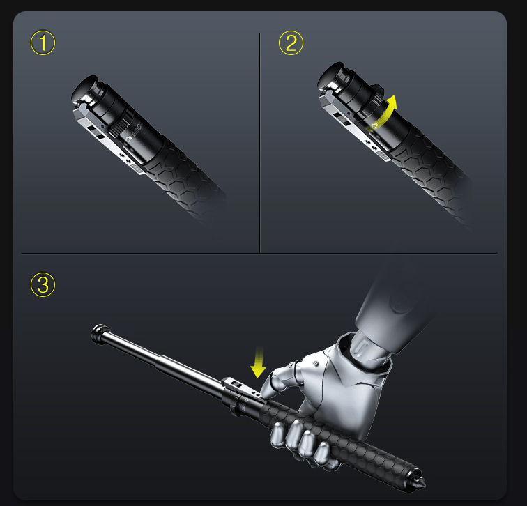 Collapsible trekking pole, an essential travel aid for hiking and outdoor safety. Anti-slip tip.