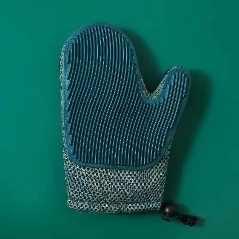 Comfortable pet care massage glove, perfect for animal grooming and fur removal
