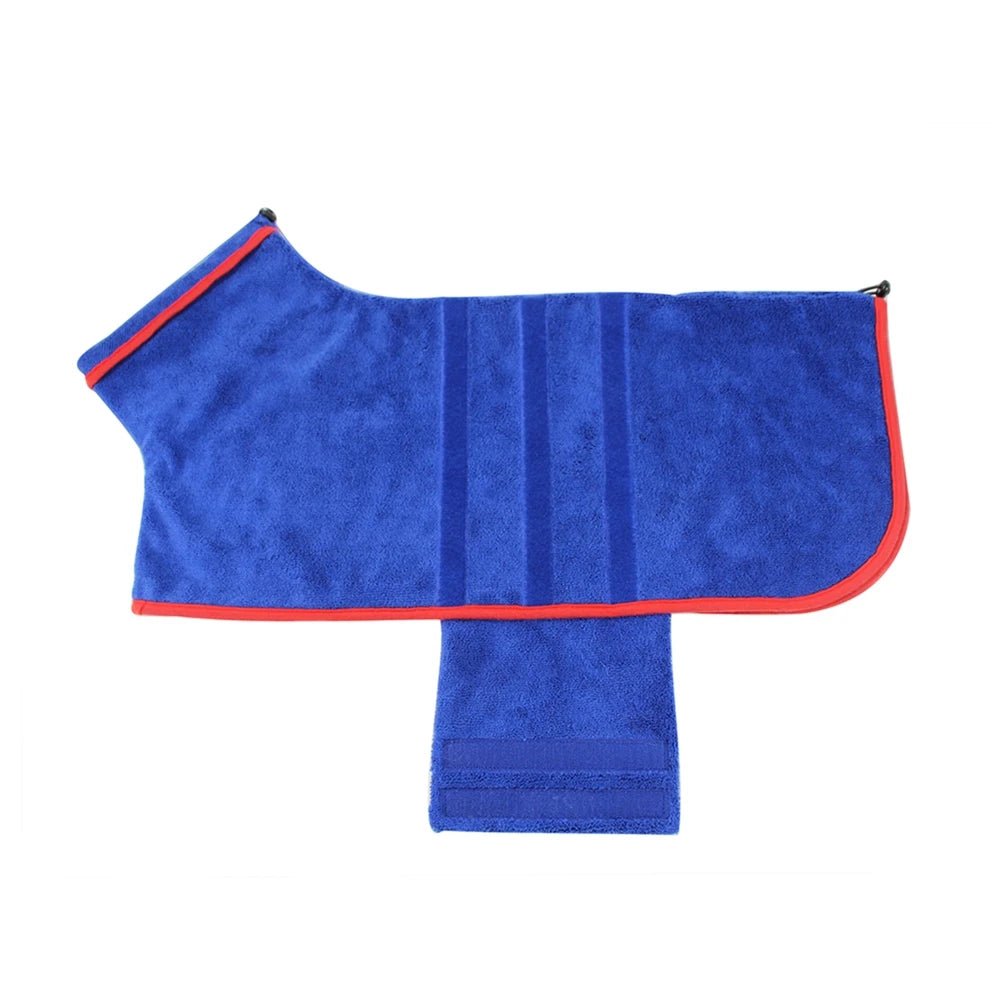 Unisex pet microfiber drying bathrobe for dogs, adjustable quick-dry petcare item