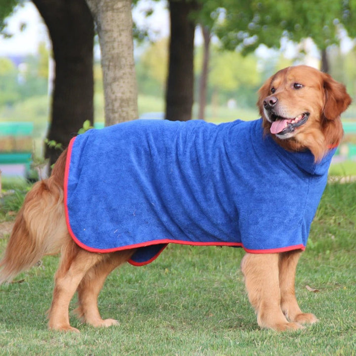 Pink adjustable pet drying robe, soft microfiber for cats and small dogs