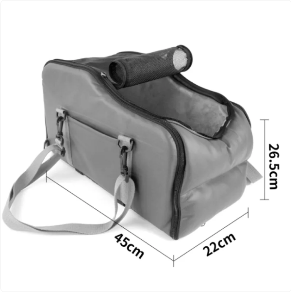Unisex pet carrier with mesh, perfect for safe car travel with small dogs & cats
