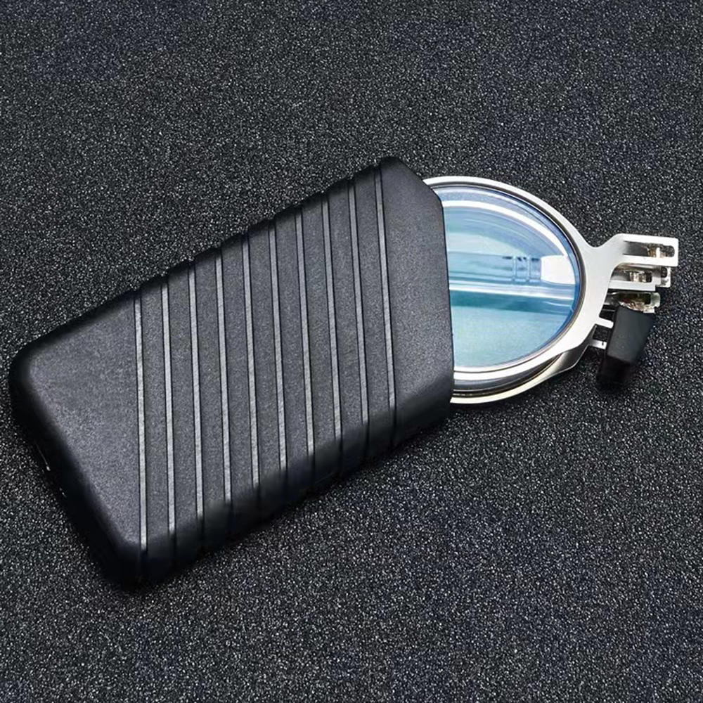Portable silver reading glasses, a compact vision aid for clear magnification anytime, anywhere.