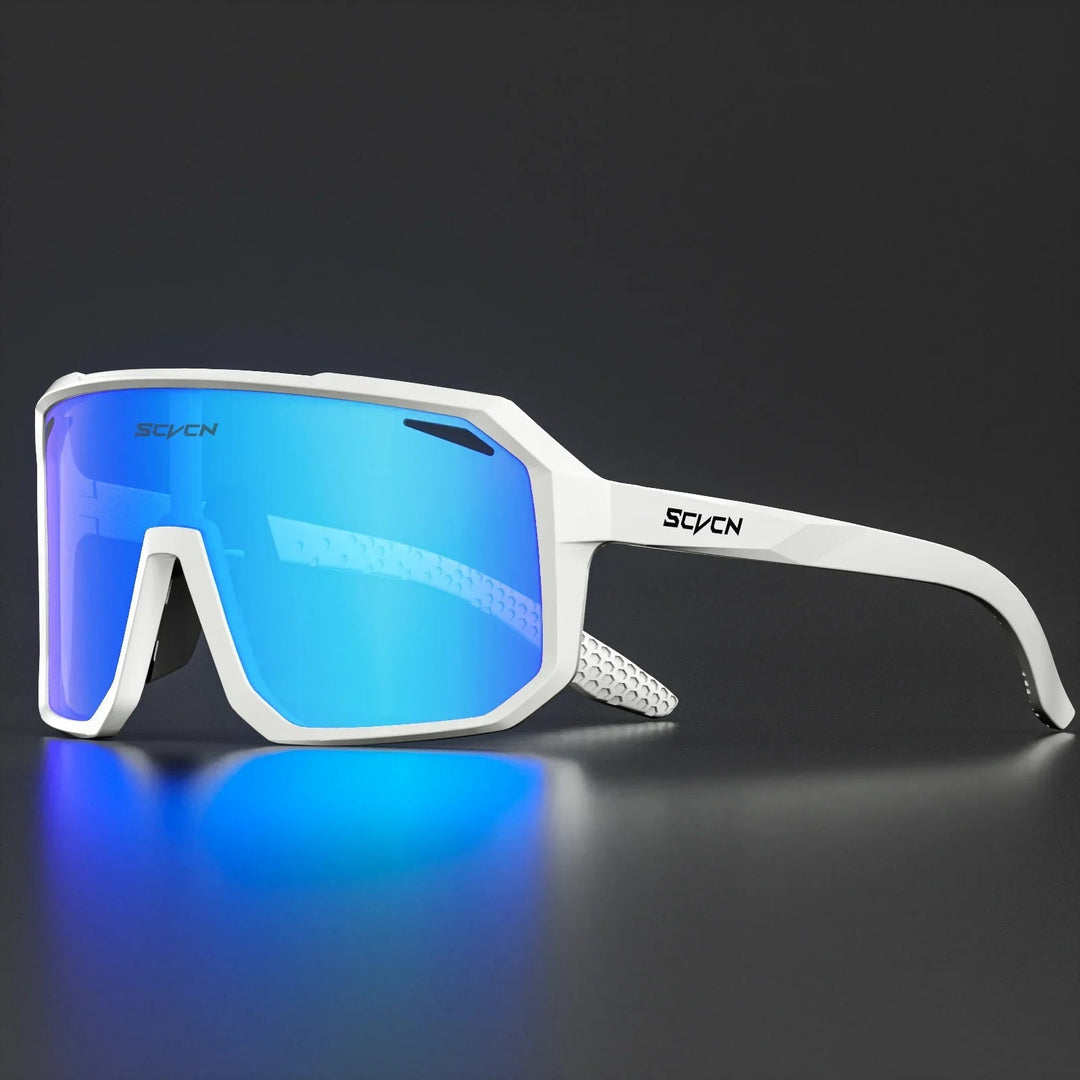 Unisex Radfahrer-Sonnenbrille mit UV400 Schutz, leicht und langlebig, ideal für Outdoor-Sport, modernen Look in Schwarz.