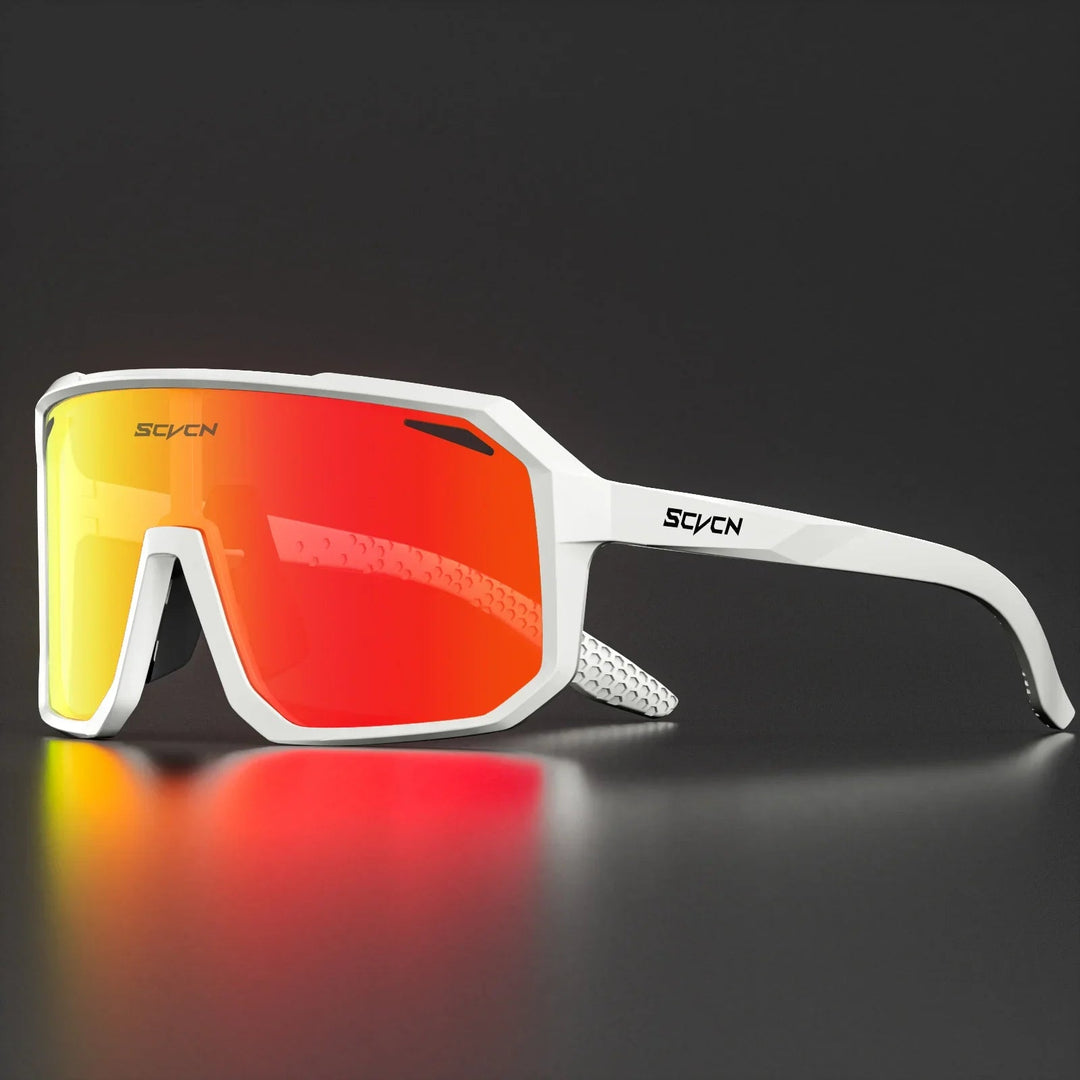 Unisex Radfahrer-Sonnenbrille mit UV400 Schutz, leicht und langlebig, ideal für Outdoor-Sport, modernen Look in Schwarz.