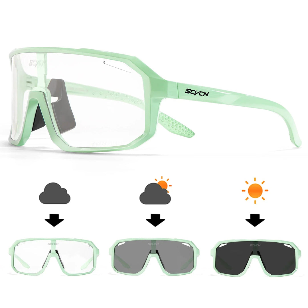 Unisex Radfahrer-Sonnenbrille mit UV400 Schutz, leicht und langlebig, ideal für Outdoor-Sport, modernen Look in Schwarz.